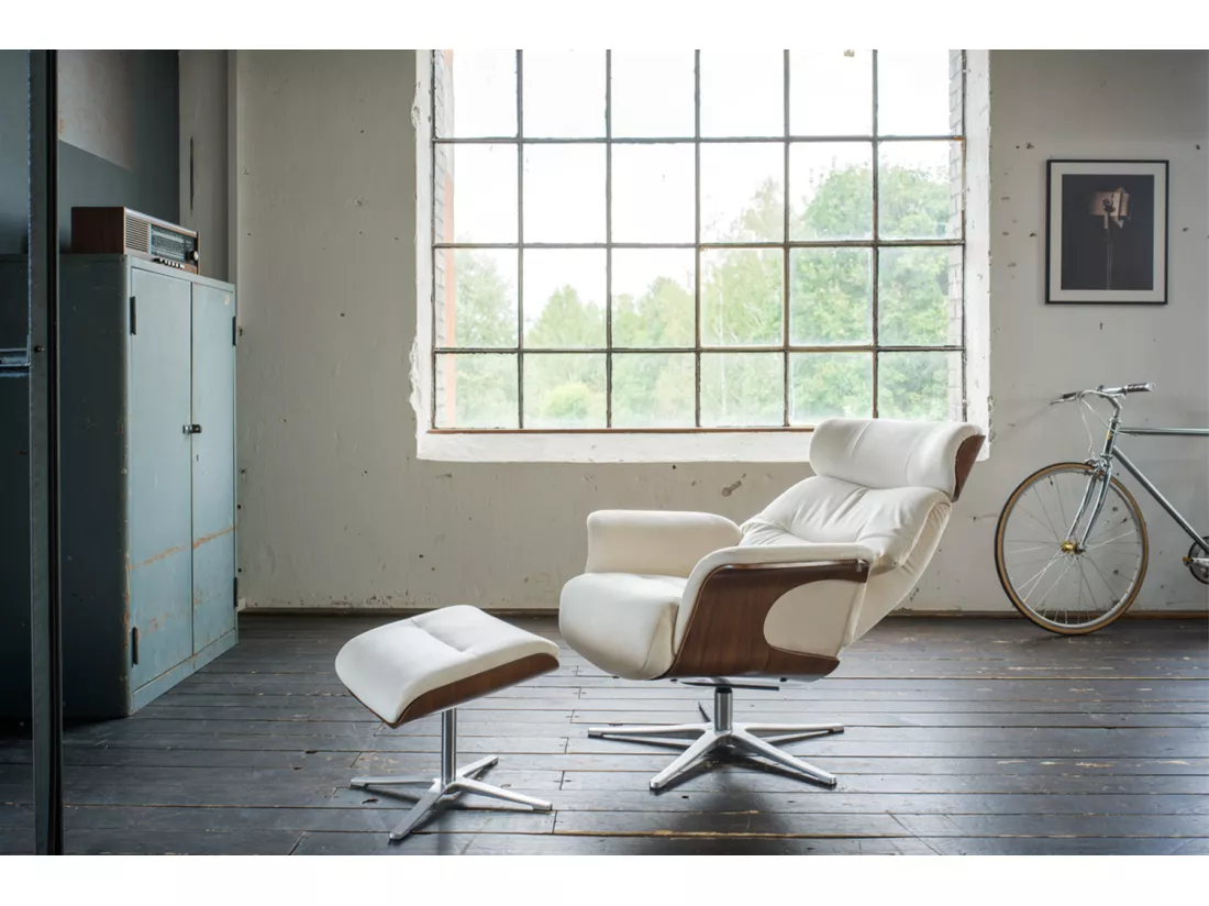 Fauteuil - blanc crème Velours - TOSAR