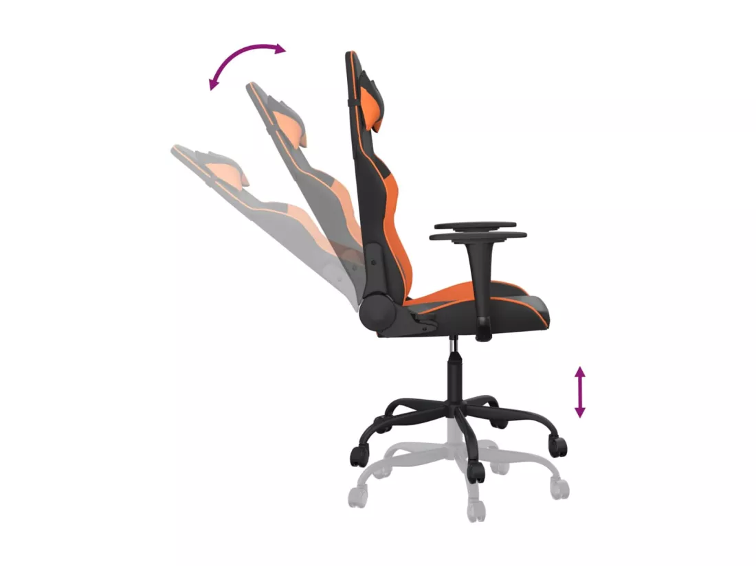 Chaise de jeu de massage Noir et orange Similicuir