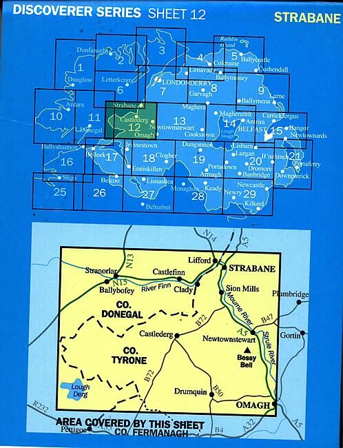 ORDNANCE SURVEY - 12 STRABANE IRLANDE 1 50 000