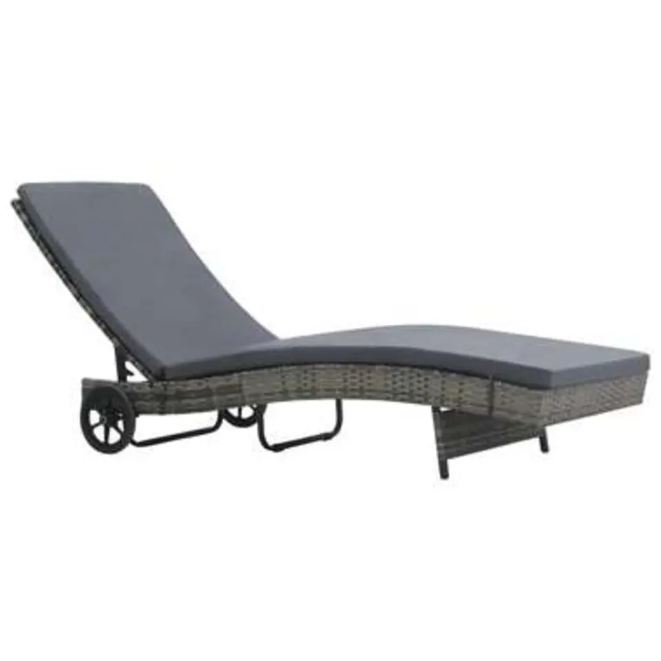 vidaXL - Ligbed - Antraciet - Poly rattan