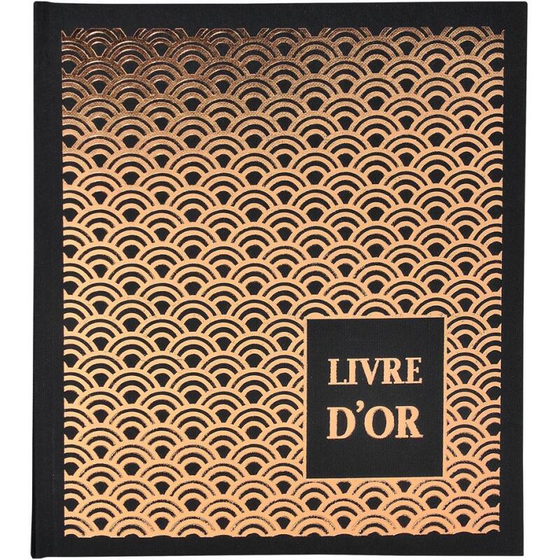 Livre d'or 140 pages tranche or - Format 21x19cm - PALMYRE - Visuels assortis