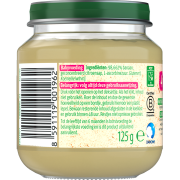 Olvarit 4+ Maanden Banaan 125g