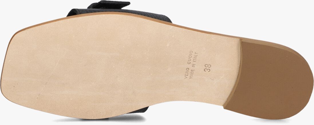 zwarte stefano lauran slippers led 1 band slipper met gesp