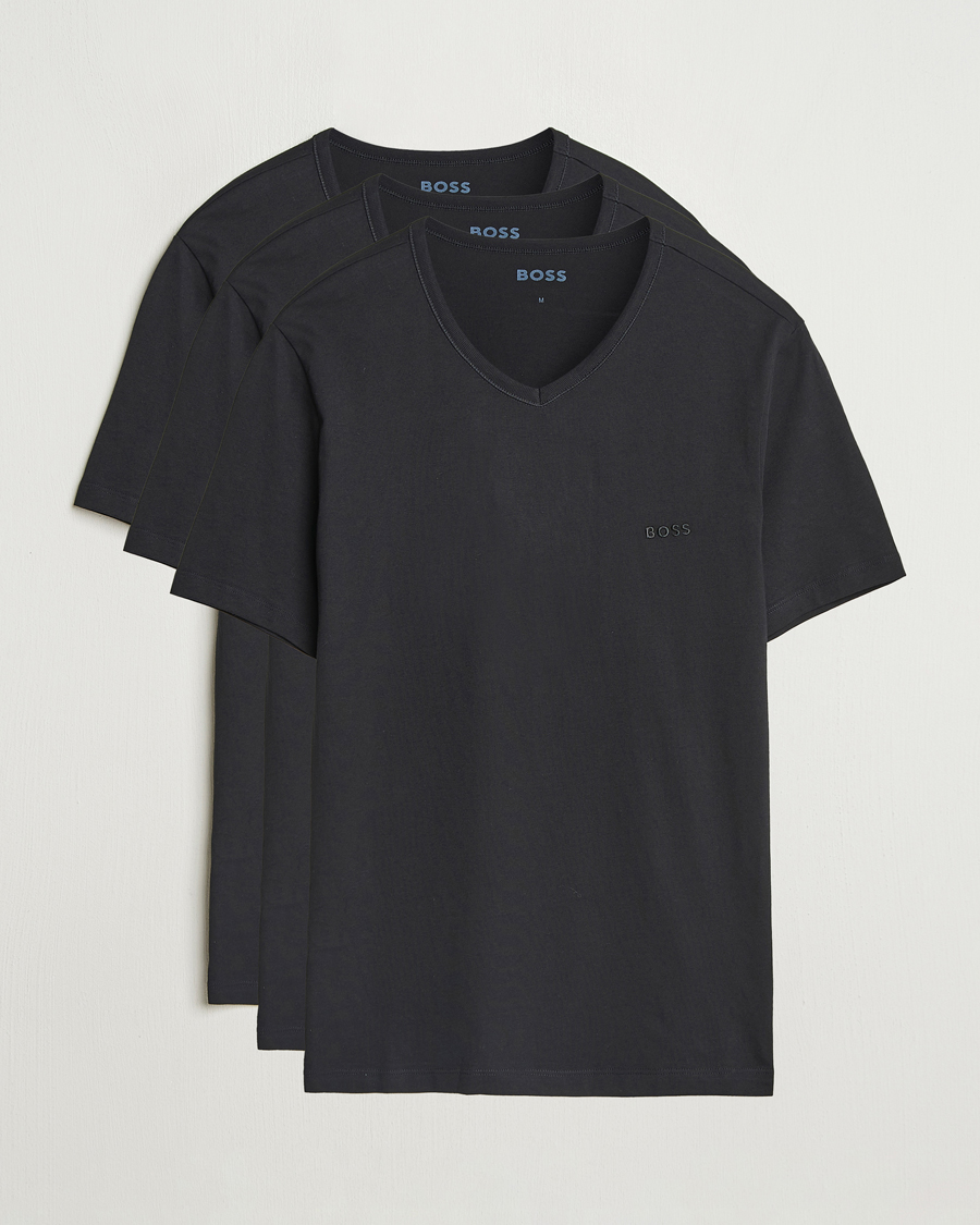 BOSS BLACK 3-Pack V-Neck T-Shirt Black
