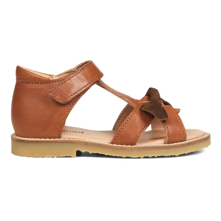 Petit Nord Sandales Scratchs Bow | Cognac