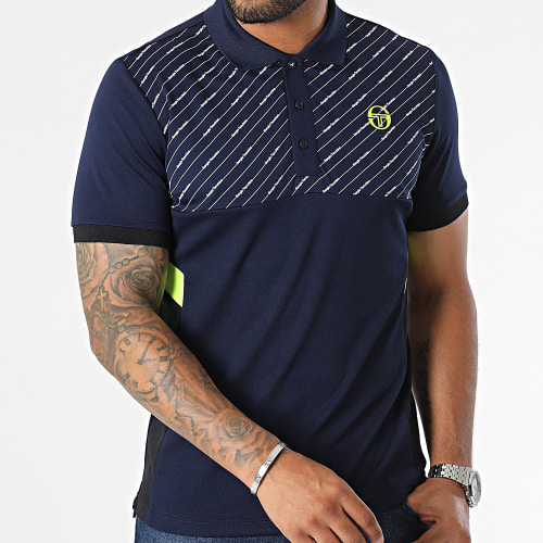 Polo Manches Courtes Asymetrical Bleu Marine