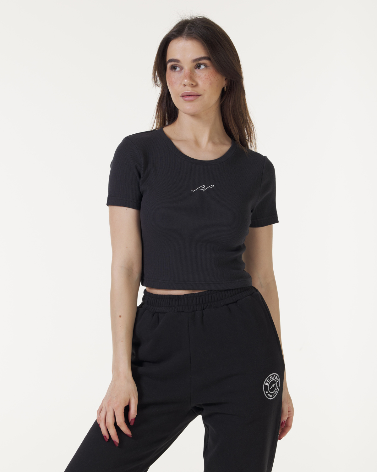 Bumpro Downtown Cropped Rib Tee Black