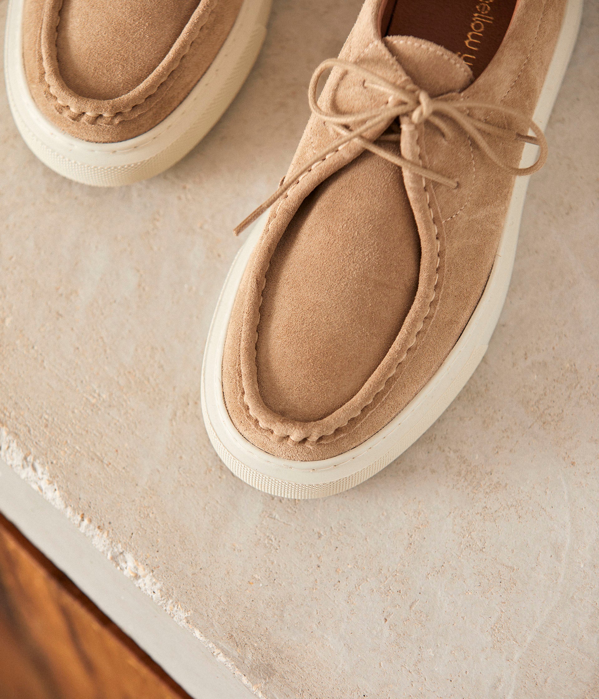 Baskets velours beige Iva