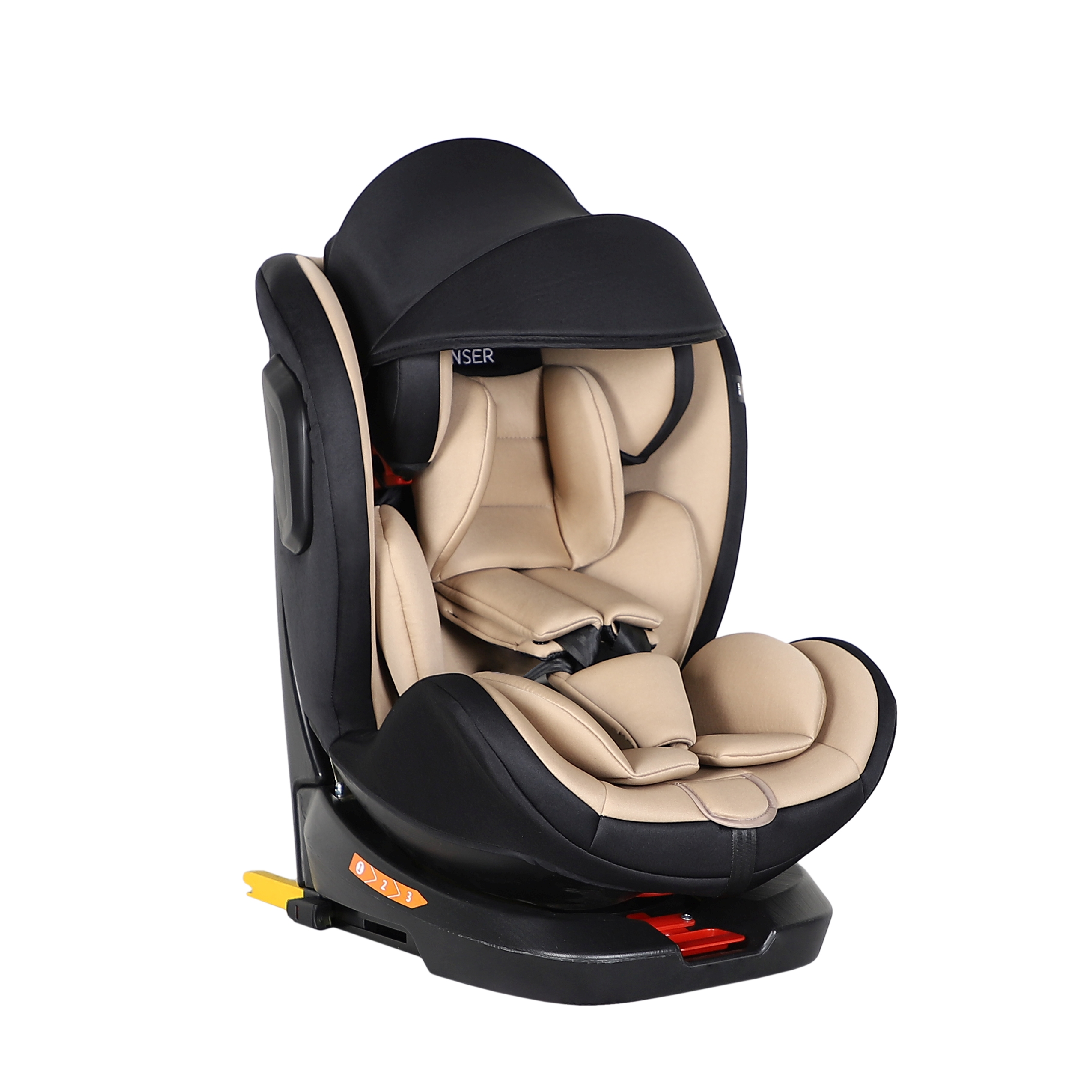 Kindersitz Auto 360° drehbar schwarz/beige