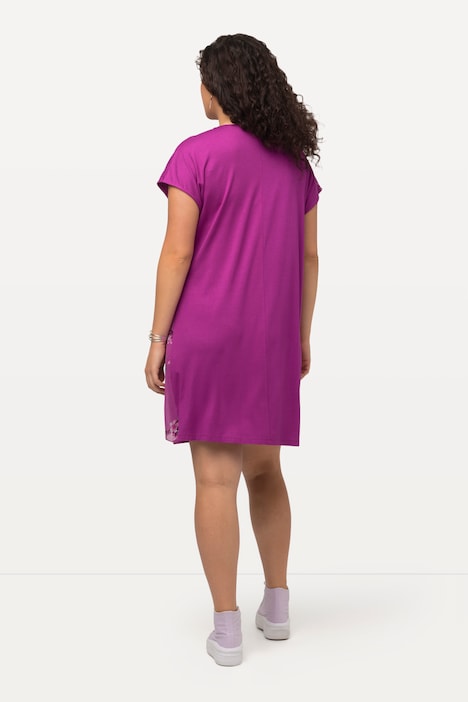 Midikleid, Kirschblüten, V-Ausschnitt, Halbarm