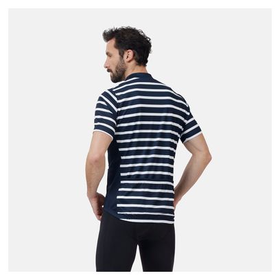 Maillot Manches Courtes Odlo Essential Print Bleu / Blanc