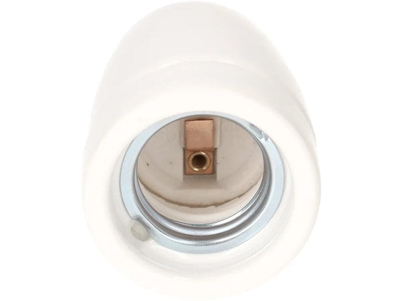Max Hauri Lampenfassung E27 M10 x 1 Weisse Lampenfassung aus Keramik für E27 Leuchtmittel