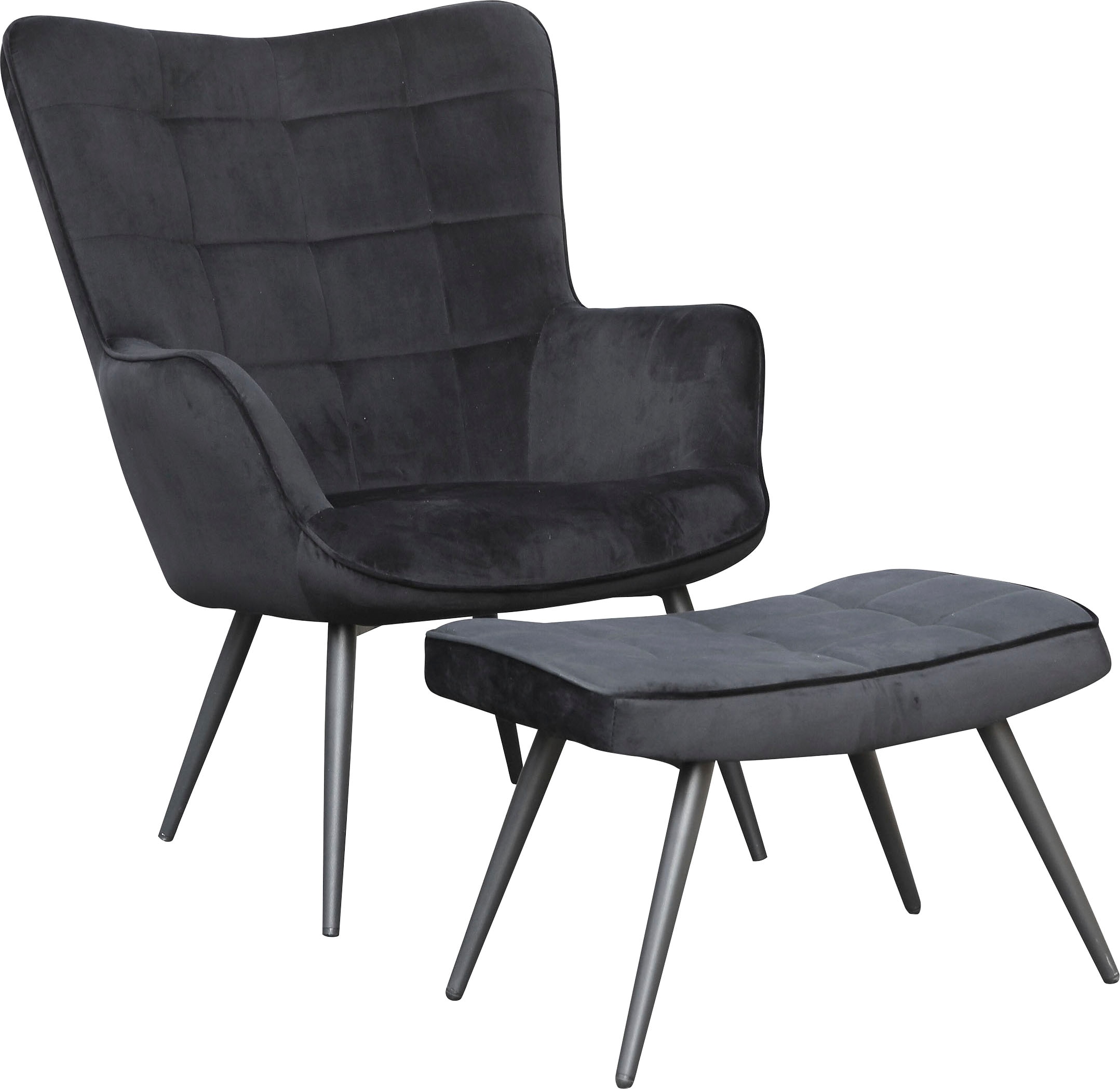byLIVING Sessel »Uta« 1 Stk. tlg. wahlweise mit oder ohne Hocker, in Cord, Samt oder Webstoff