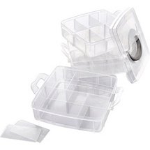 Boîte de rangement, 3 niveaux, en PP, transparent