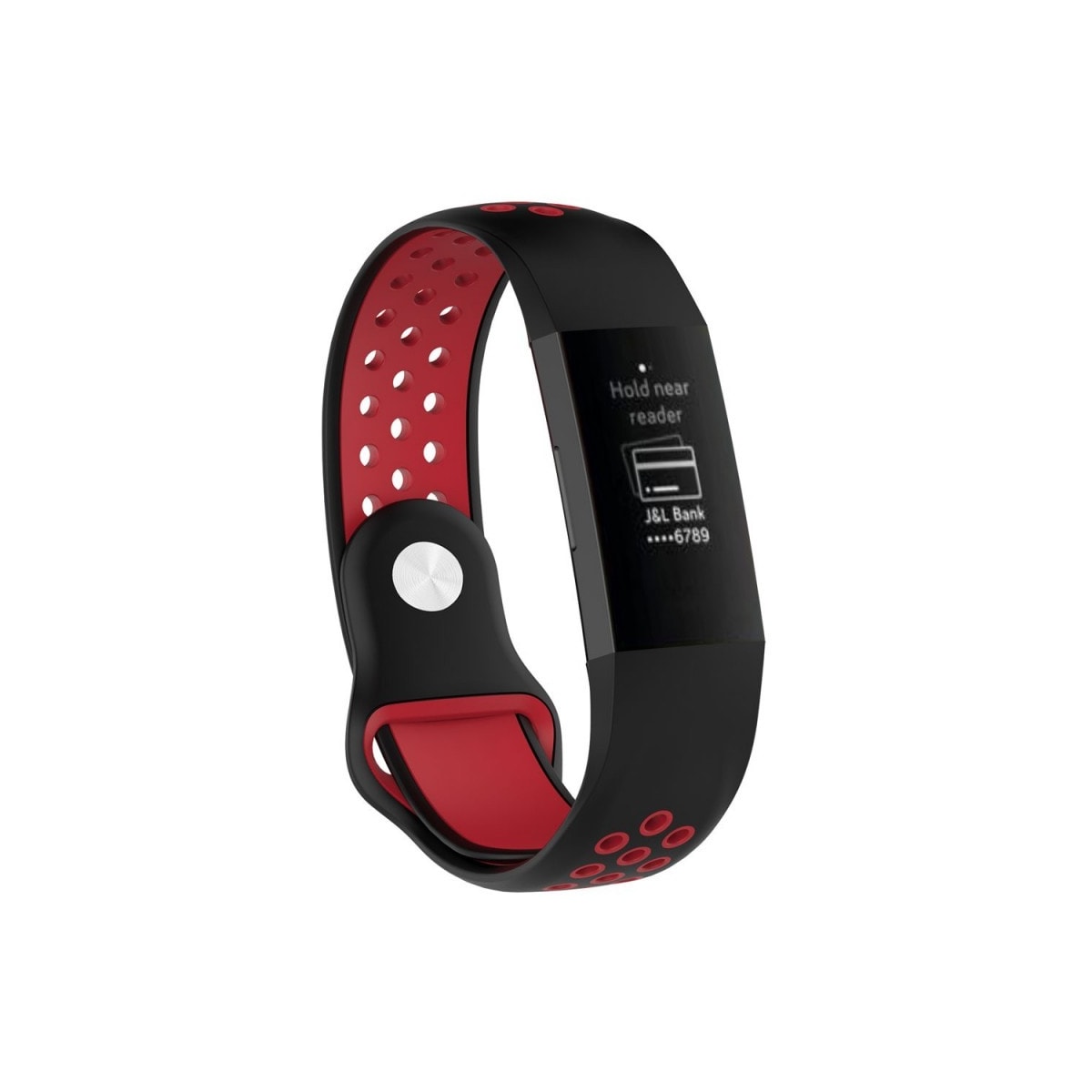 EBN Sport armbånd Fitbit Charge 3 - Svart / rød