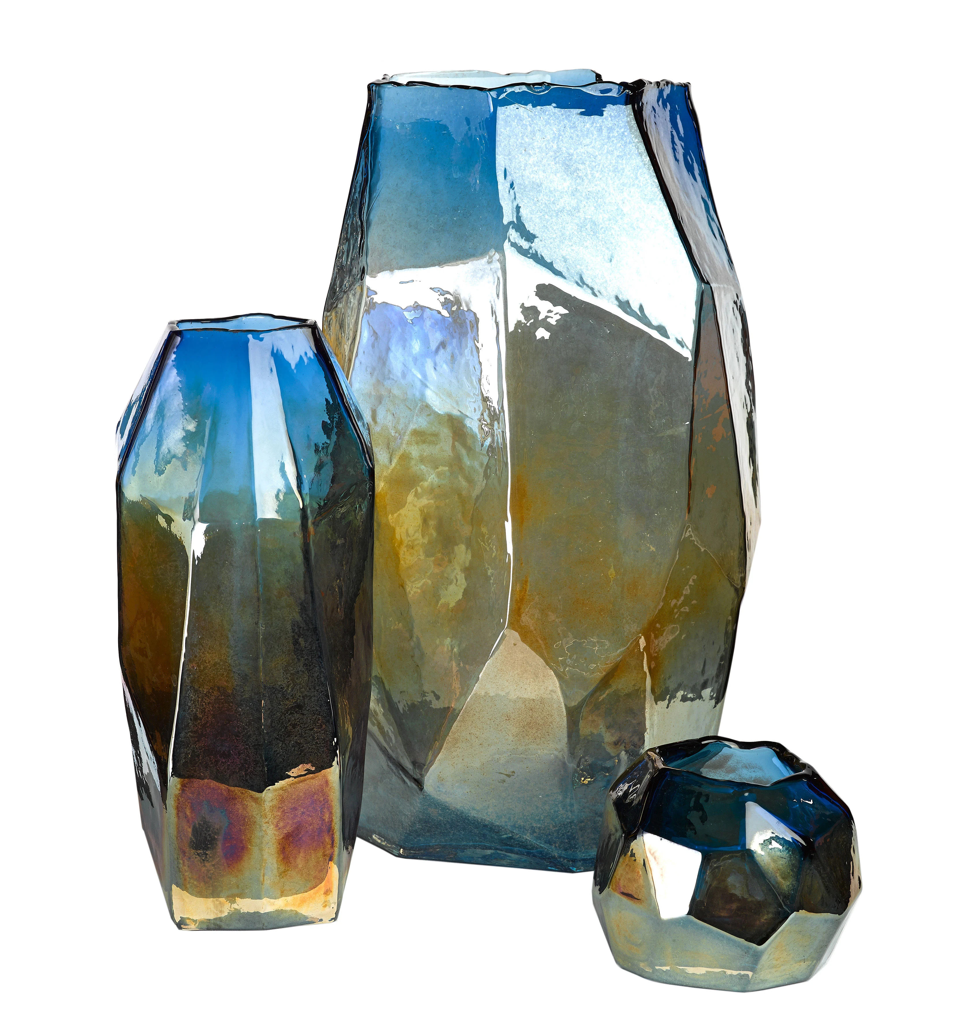 GRAPHIC LUSTER LARGE - Vase verre | Bleu