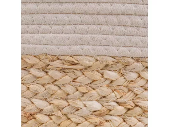 Panier blanc en corde tressée 40x30x18h