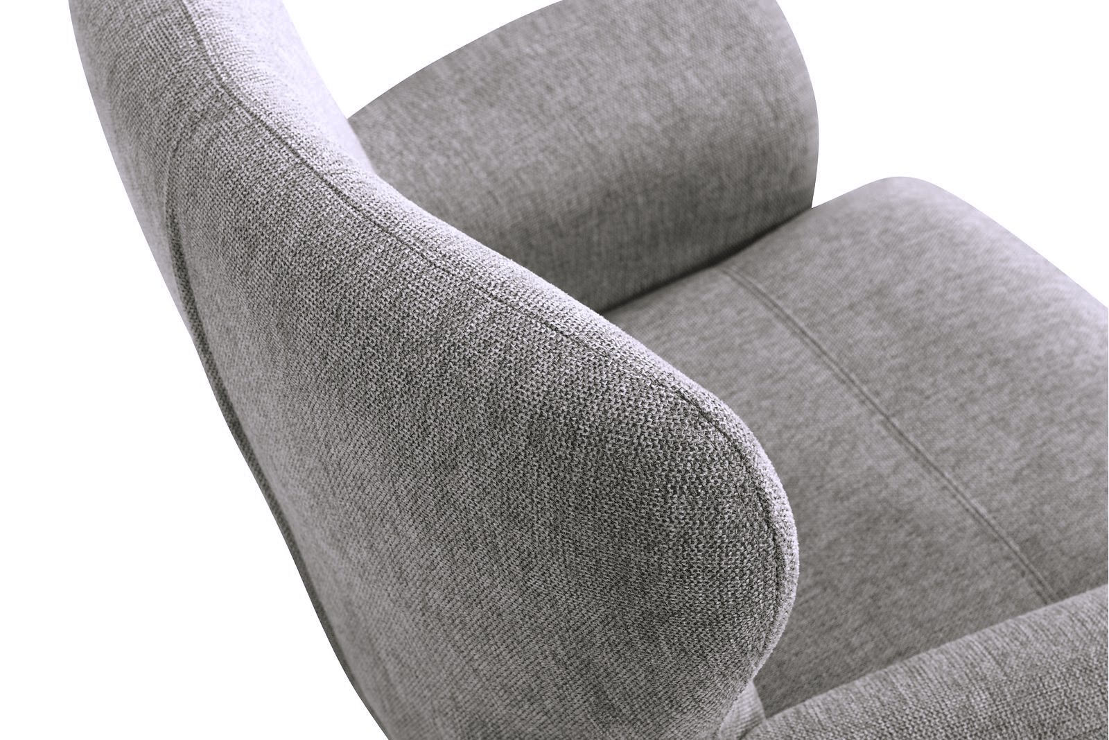 Luna lenestol Tekstil Brego 3595 grey med Polaris sokkel i sort