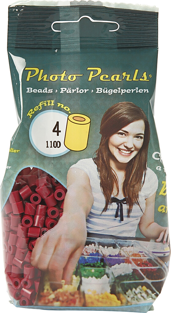 Photopearls - Medium - Vinrød 4 - 1100 Stk. - Nabbi Fotoperler