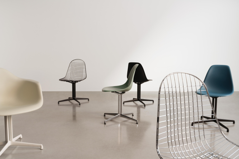 Vitra Eames Wire Chair DKL stoel Aluminium