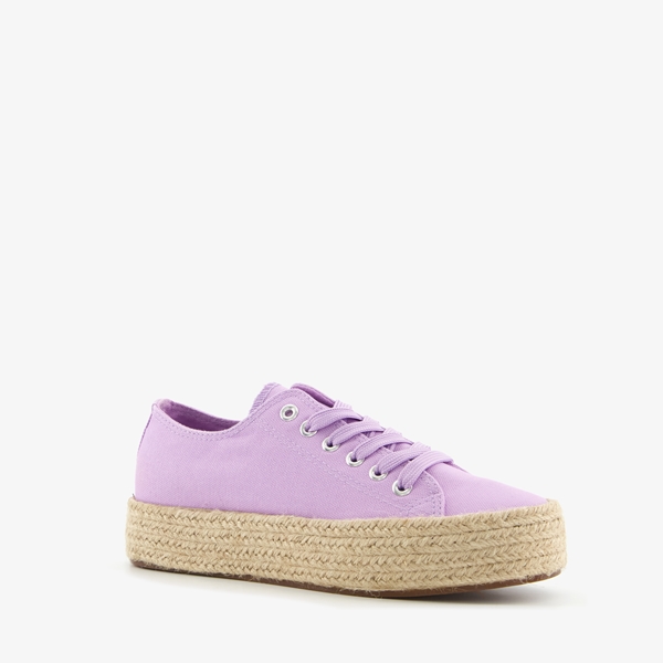 Blue Box lila dames sneakers met jute zool