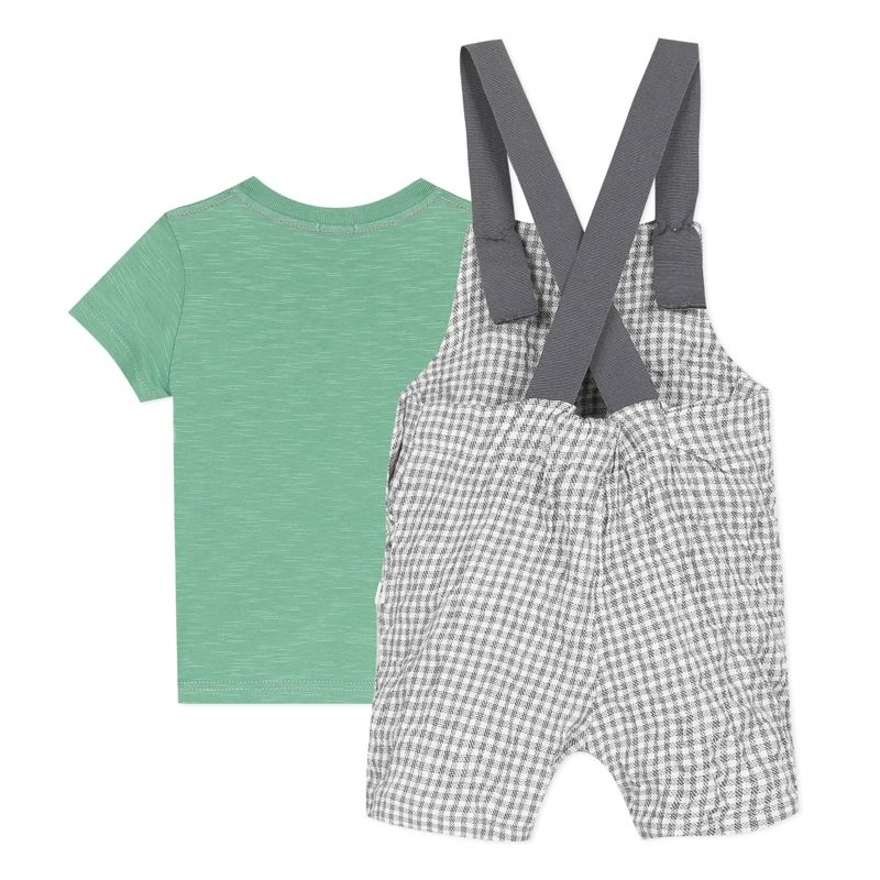 Tenue t-shirt et salopette à carreaux bébé garçon Absorba Aucune nuance