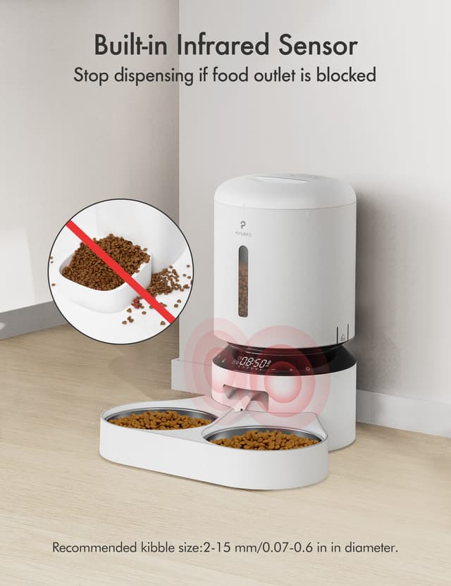 Petlibro Granary Wifi Dual foderbakke og foderautomat til kat (hvid)