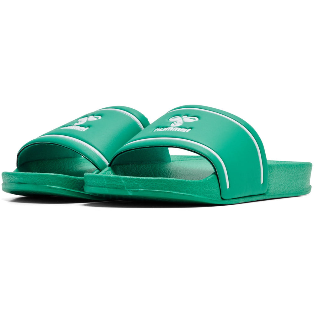 Køb Hummel Green/White Pool Slide Jr