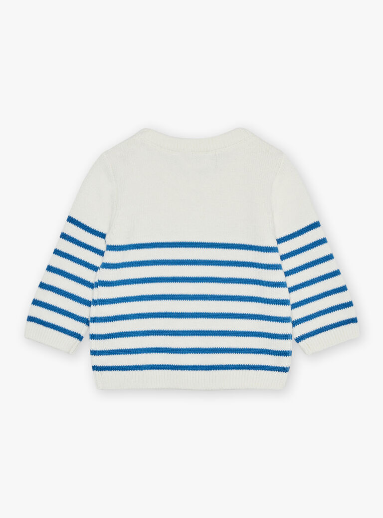Pull marinière bleu marine et écru