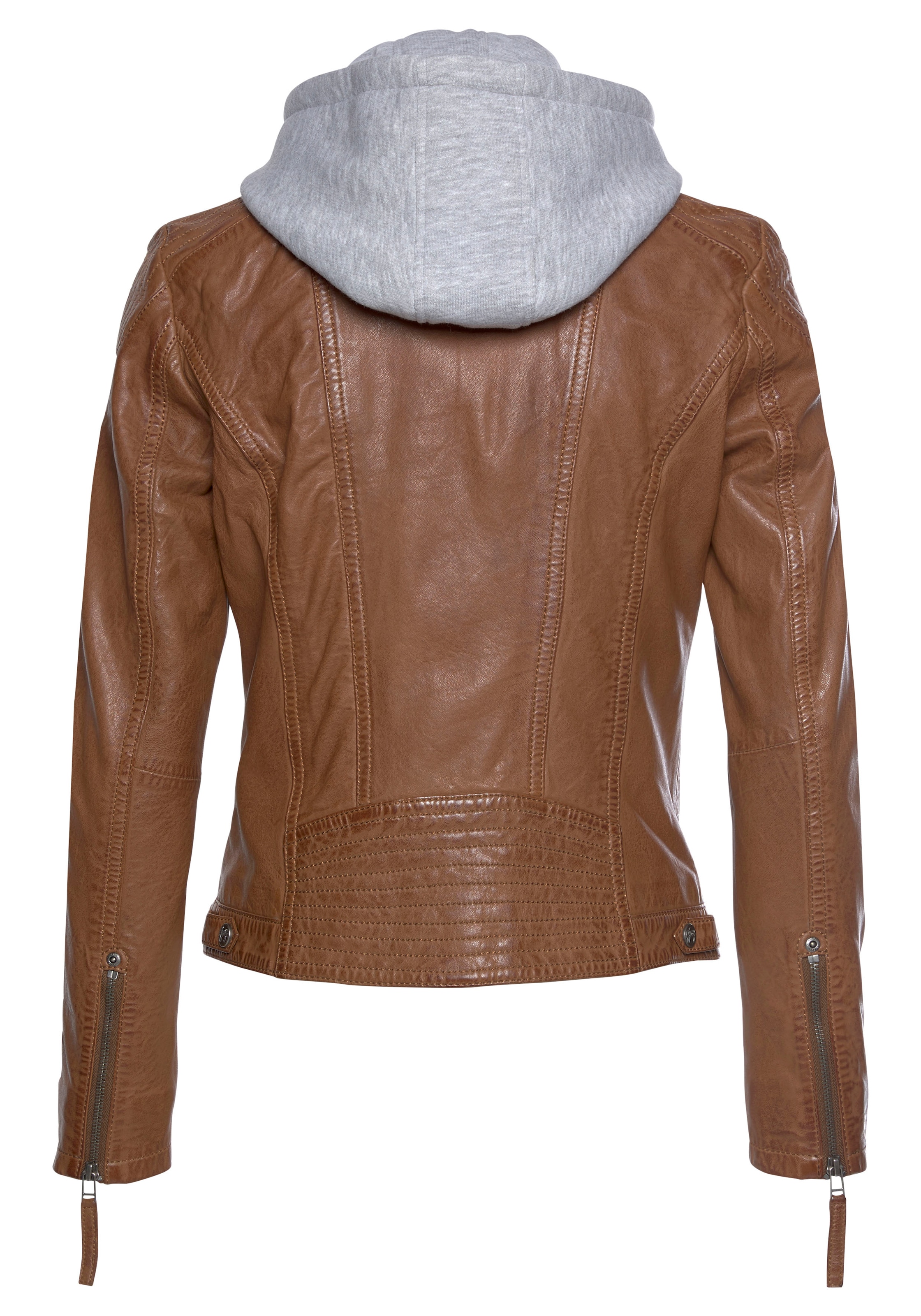 Mauritius Lederjacke »Junja« mit Kapuze mit abnehmbarem Kapuzen-Einsatz und aufwendigen Biker-Details