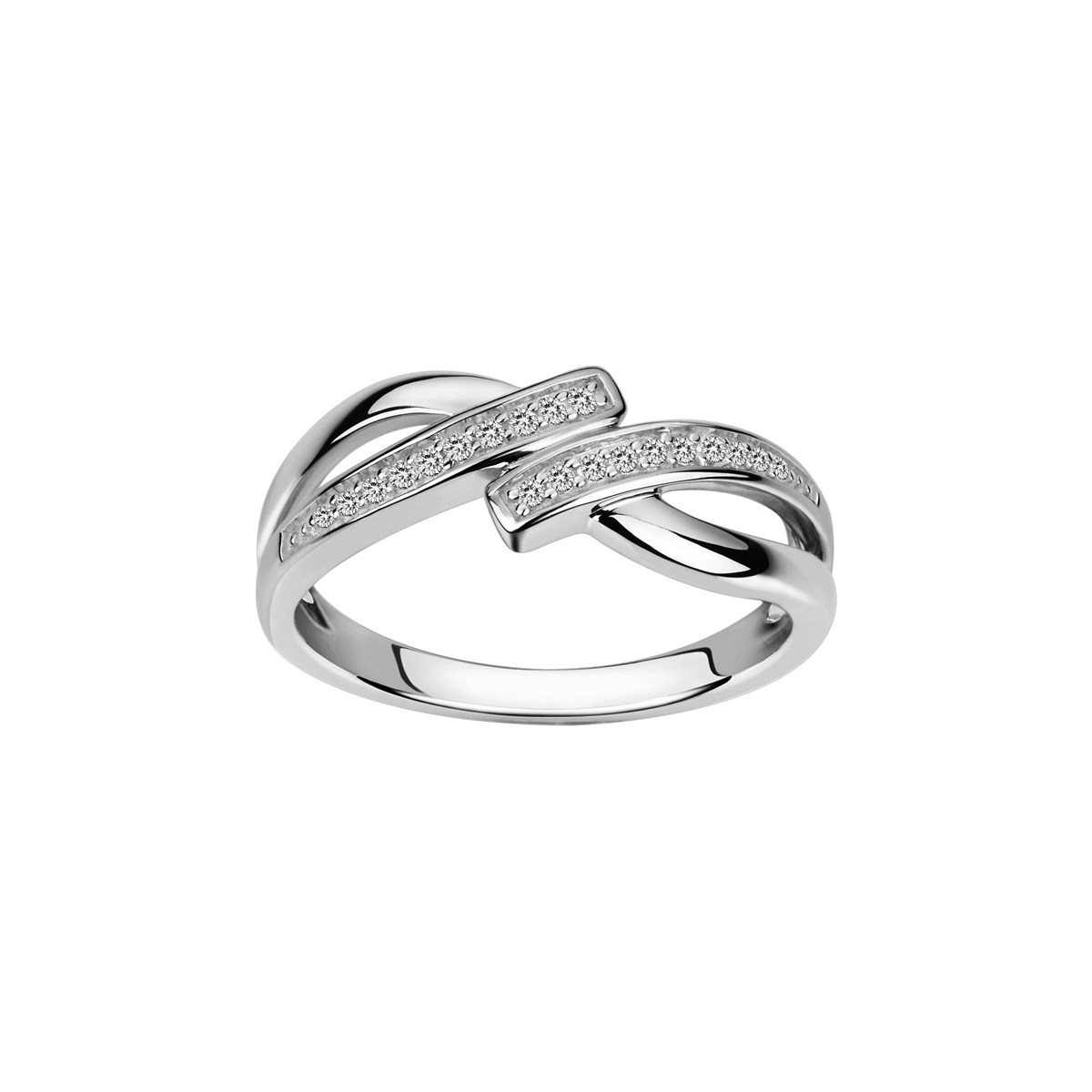 Bague en Argent avec oxyde de zirconium blanc