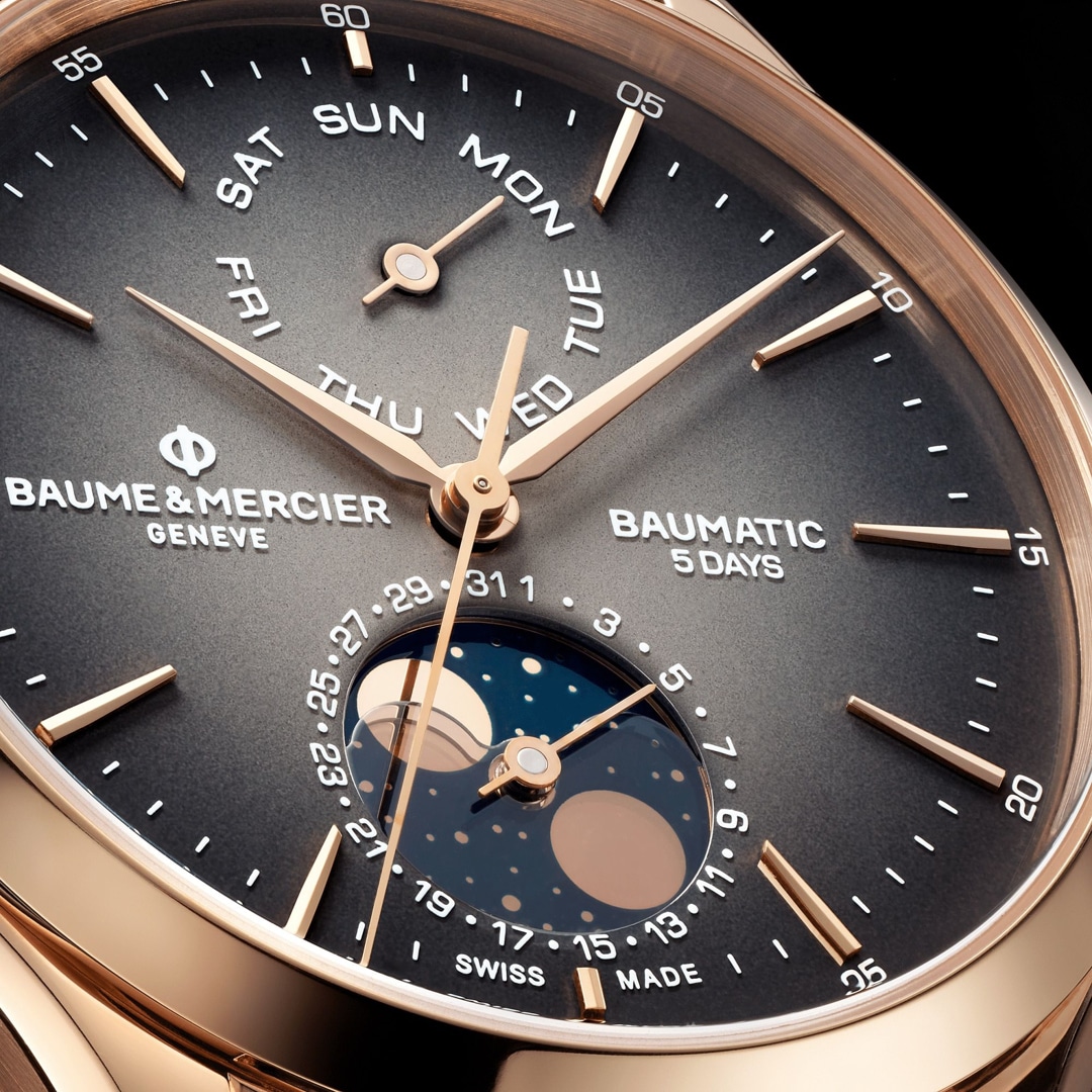 Baume et Mercier Clifton Baumatic Gold 10547 Day Date Mondphase
