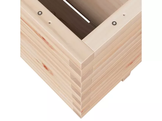 Jardinière bac lit surélevé bois marron 100 x 100 x 49.5 cm 02_0037262