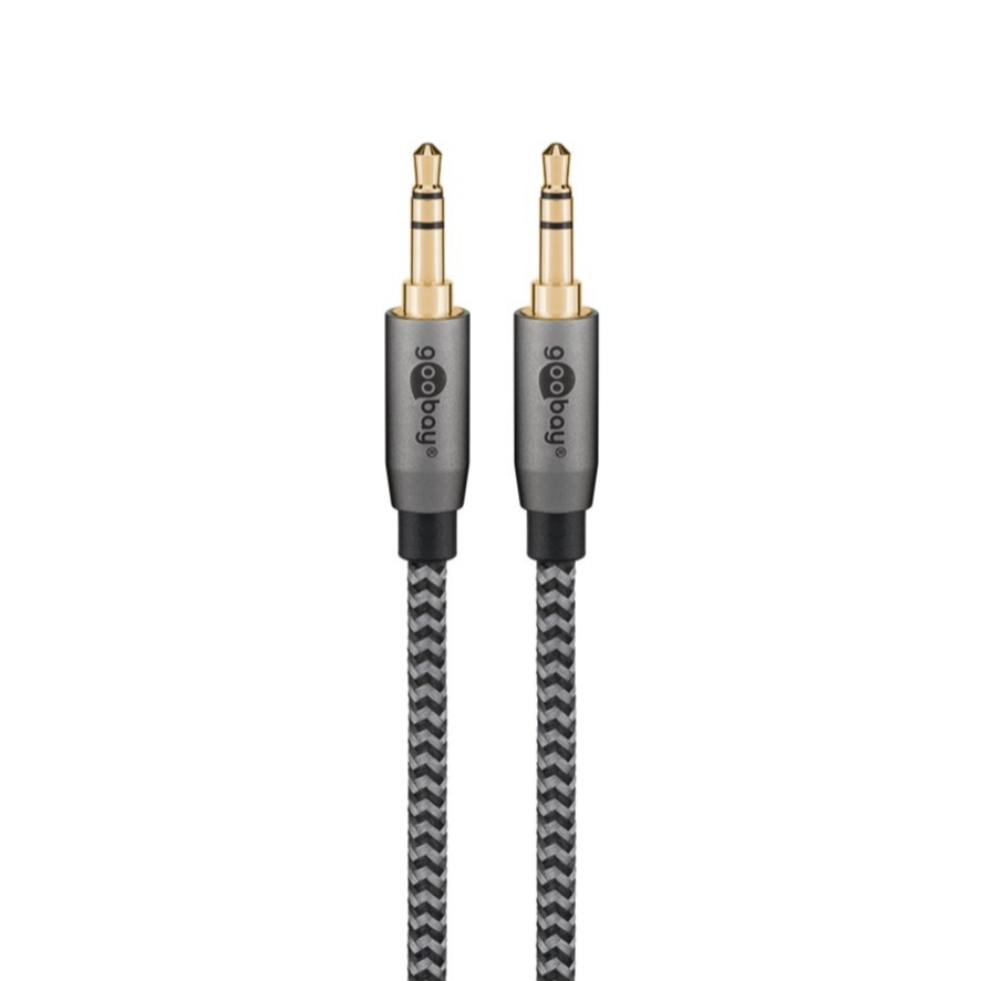 (3m) 3.5mm Klinke Audio Stecker Stereo AUX Kabel mit vergoldeten Kontakten (65275) - Sharkskin Grey