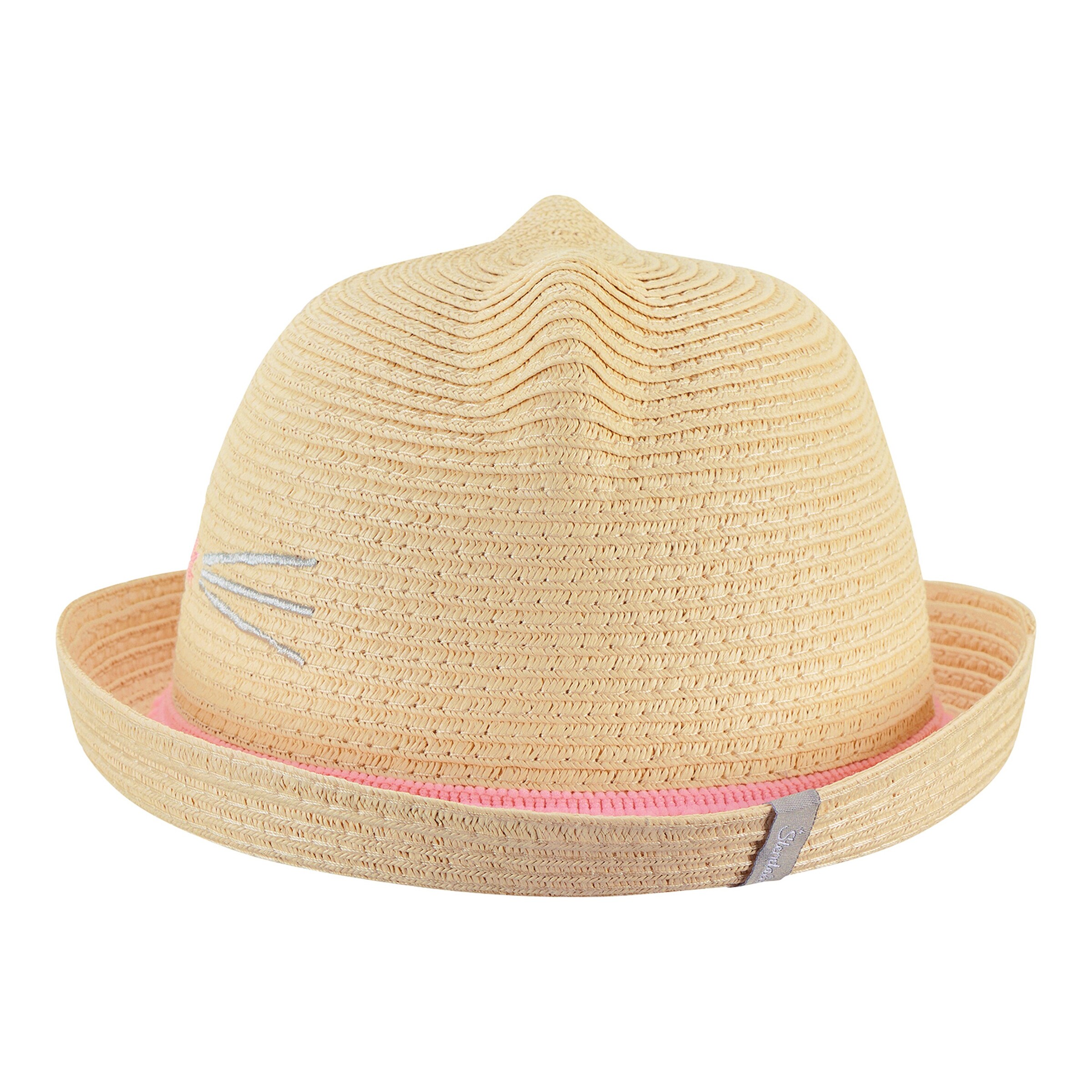 Sterntaler Strohhut mit UV-Schutz Katze natur/rosa