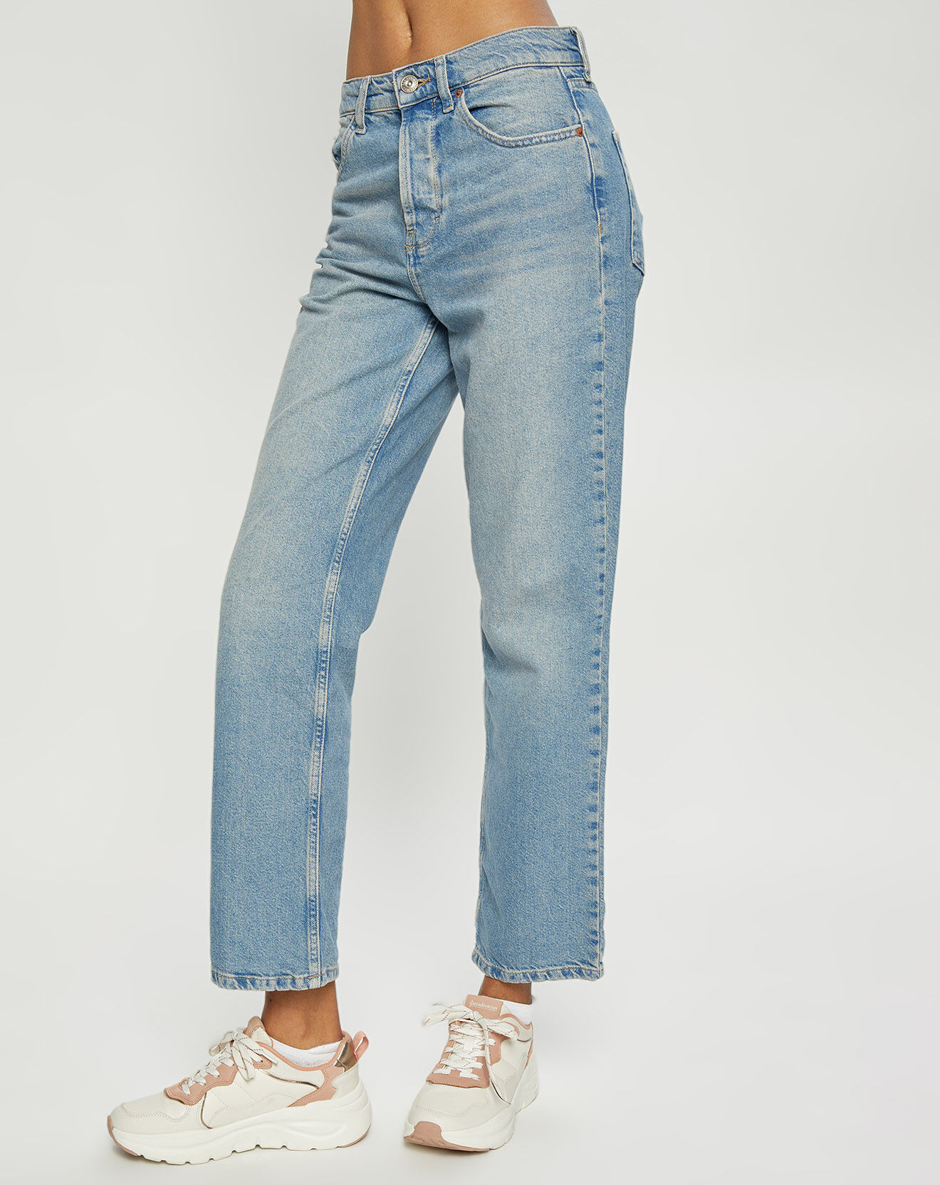 Urban Outfitters Jean large 7/8 ème en Toile de Coton bleu clair