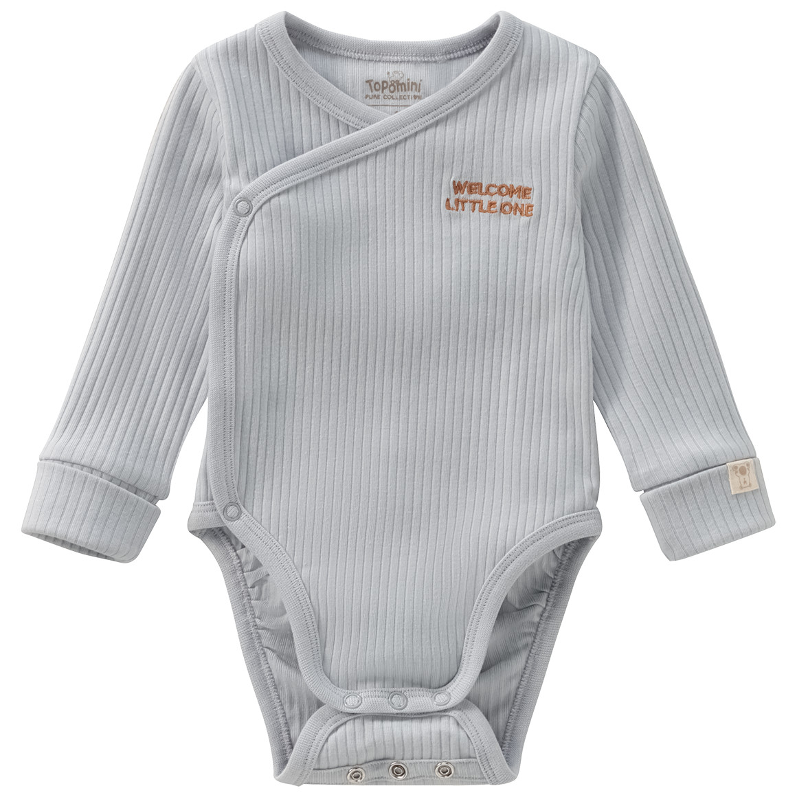Topomini Pure Collection Newborn Wickelbody, Leggings und Mütze hellblau