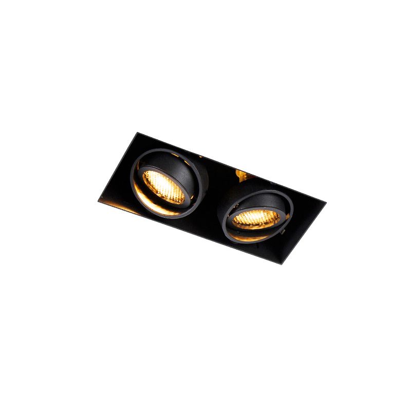 Inbouwspot zwart draai- en kantelbaar Trimless 2-lichts - Oneon Honey