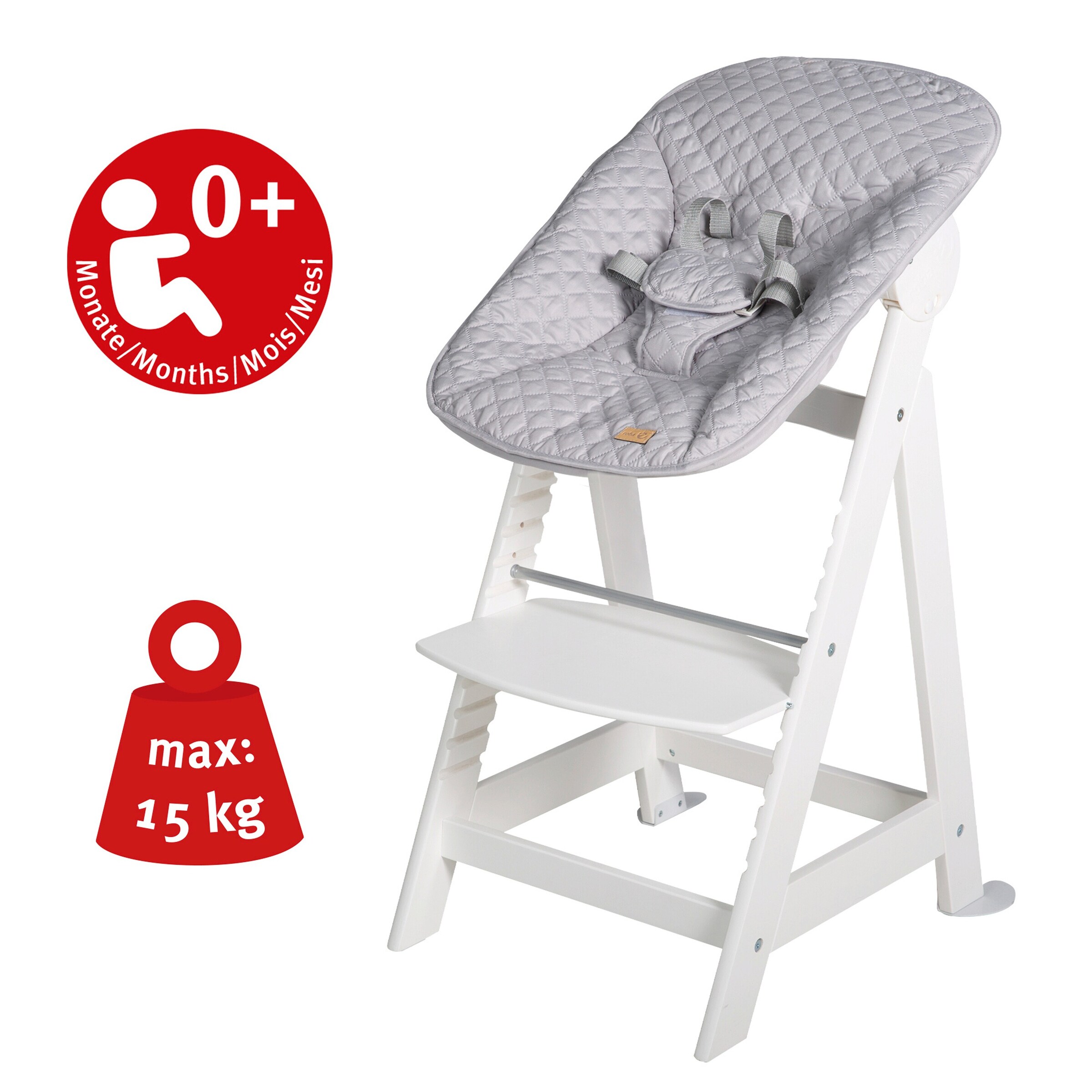 roba Treppenhochstuhl, Set 2in1 roba Style grau Born Up
