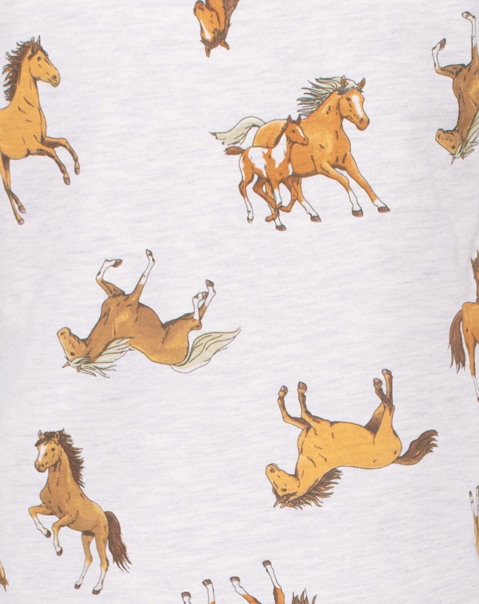 Sweatshirt HORSE WORLD - HORSE AOP in beige meliert
