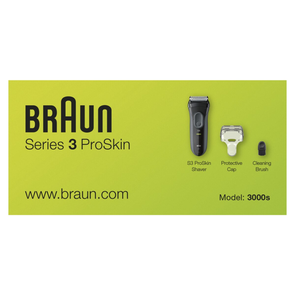 Braun Series 3 ProSkin - 3000s b Elektrorasierer, Schwarz