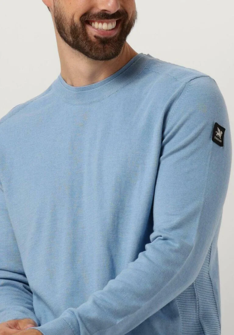 VANGUARD lichtblauwe vanguard trui crewneck cotton slub