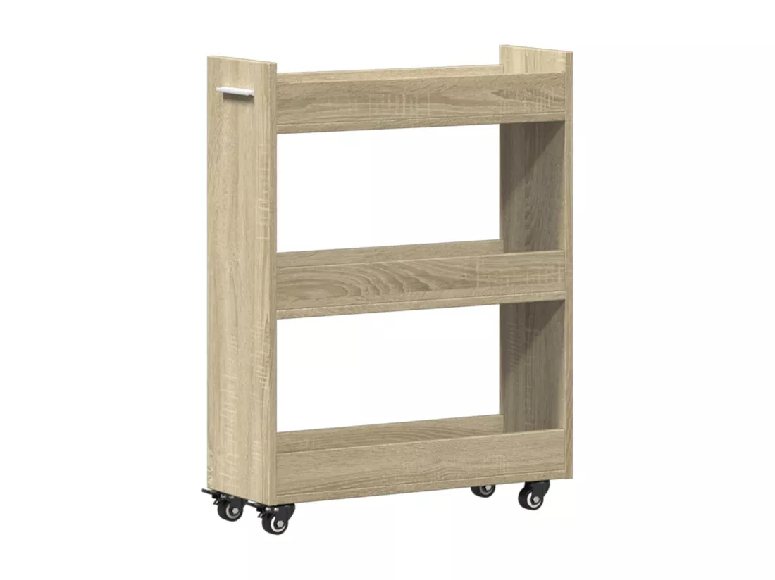 Armoire avec roues chêne sonoma 60x22x79 cm bois d'ingénierie