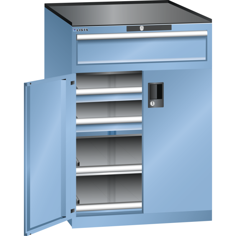 Armoire portes battantes Lista 36x36E H 102 cm - 2 rayons extensibles charge 200 Kg