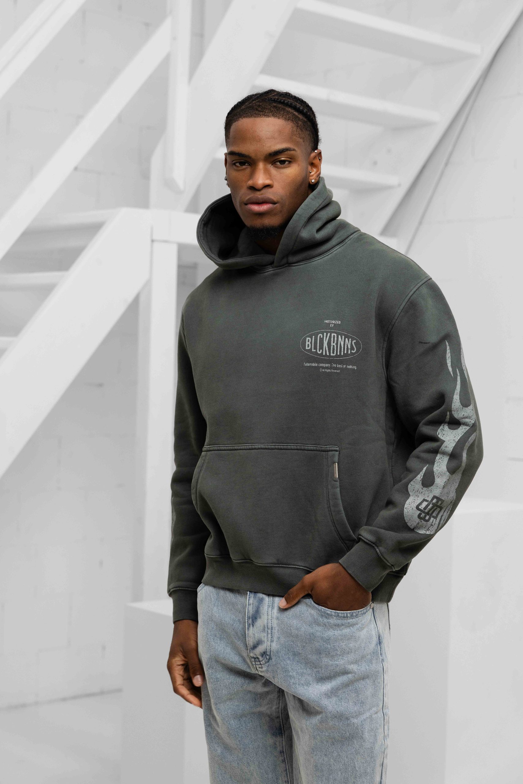 Black Bananas Mono Flame Hoodie Heren Zwart