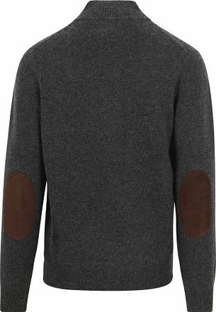 Barbour Trui Wol Patch Antraciet MKN0585-CH91 kopen