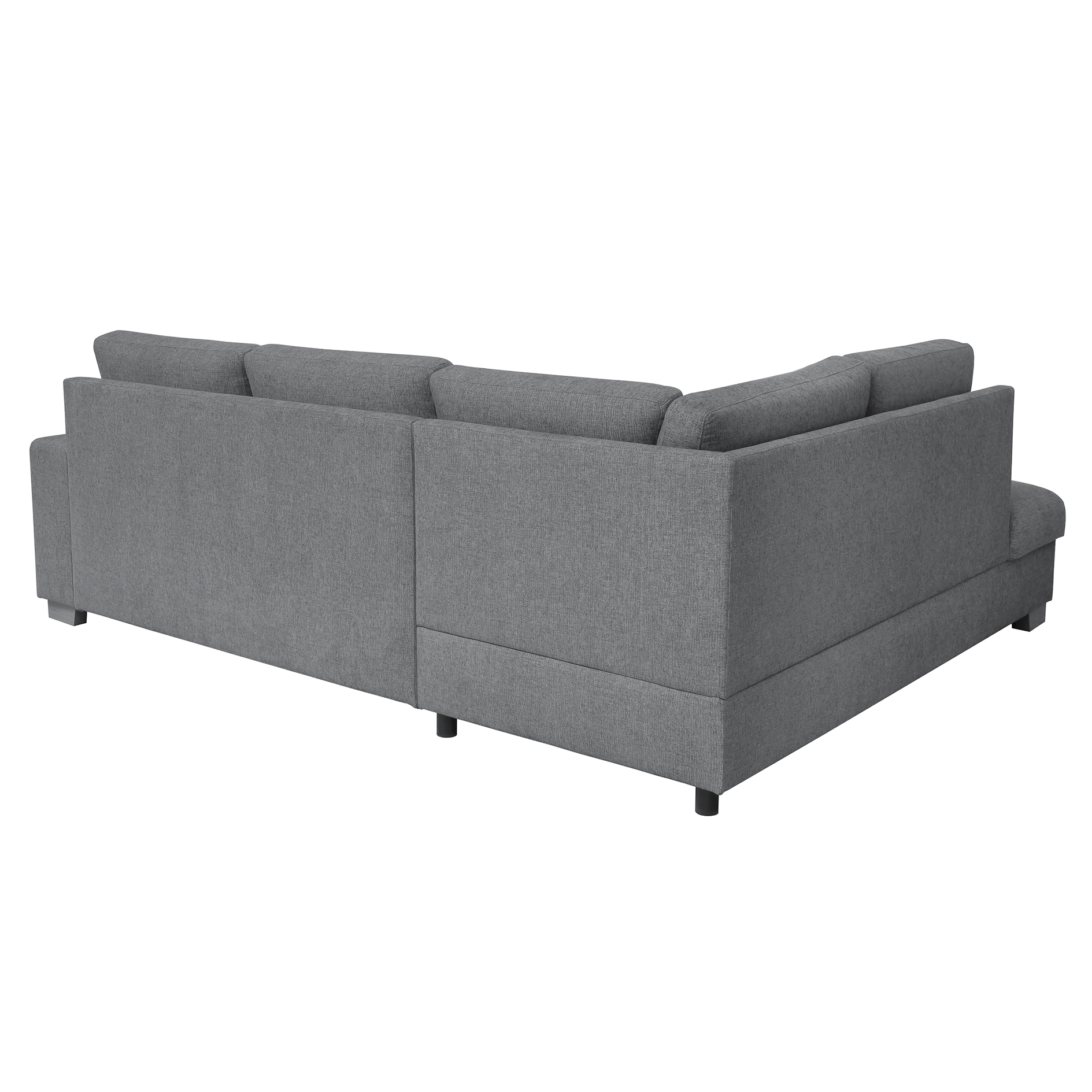 Ecksofa - grau - Liegefunktion und Staukasten - Ottomane links