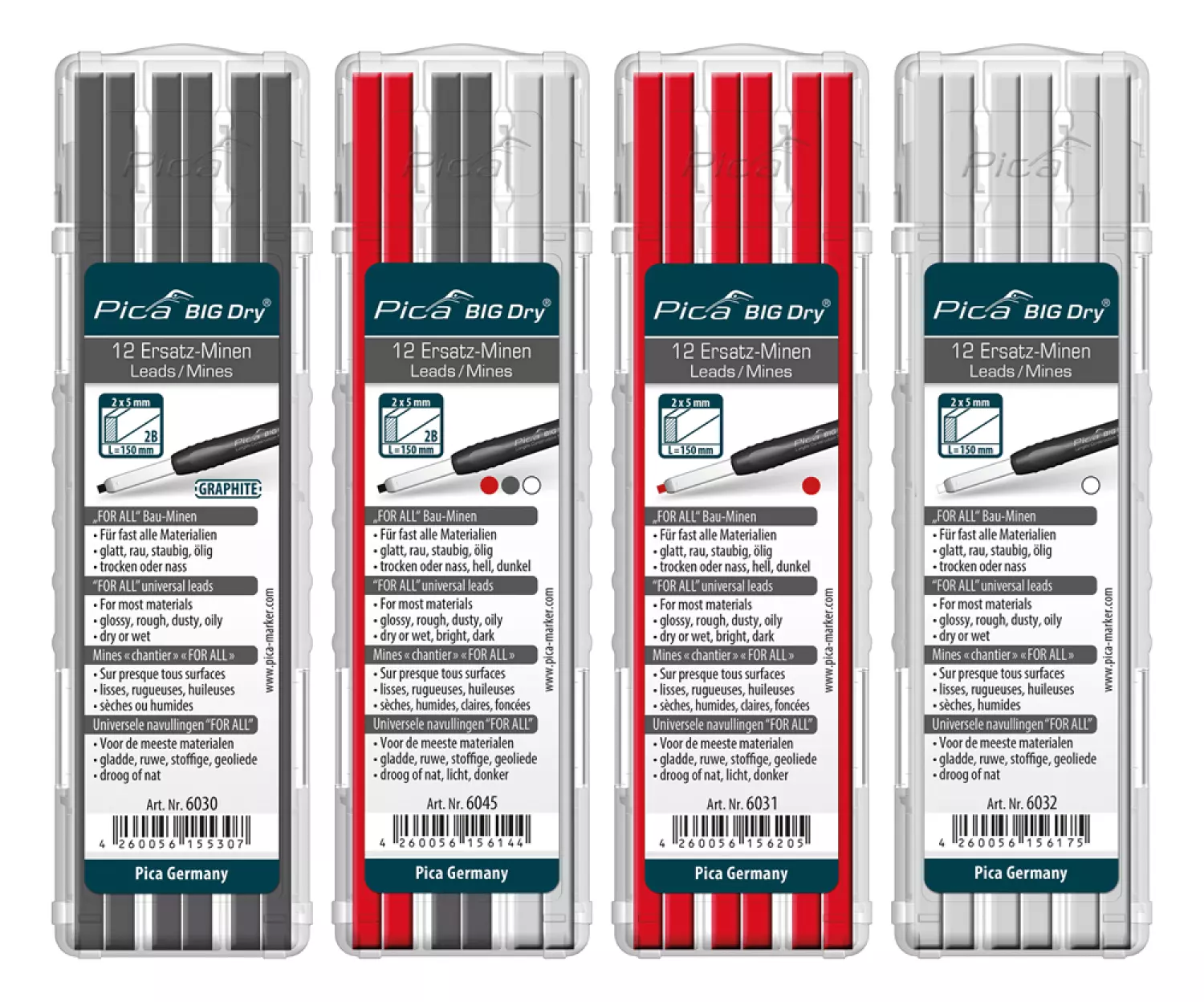 Pica 6030 BIG Dry Navulling - Grafiet (12st)
