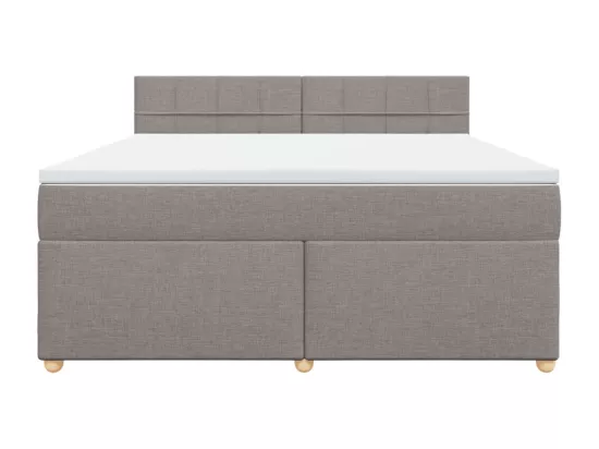 Sommier à lattes de lit avec matelas Taupe 180x200 cm Tissu