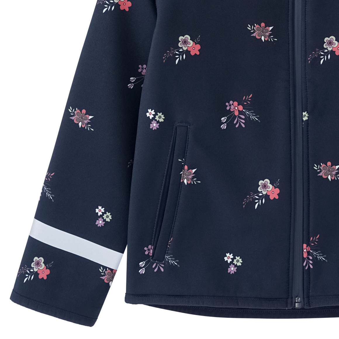 Yigga Mädchen Softshelljacke mit Blümchen-Print dunkelblau